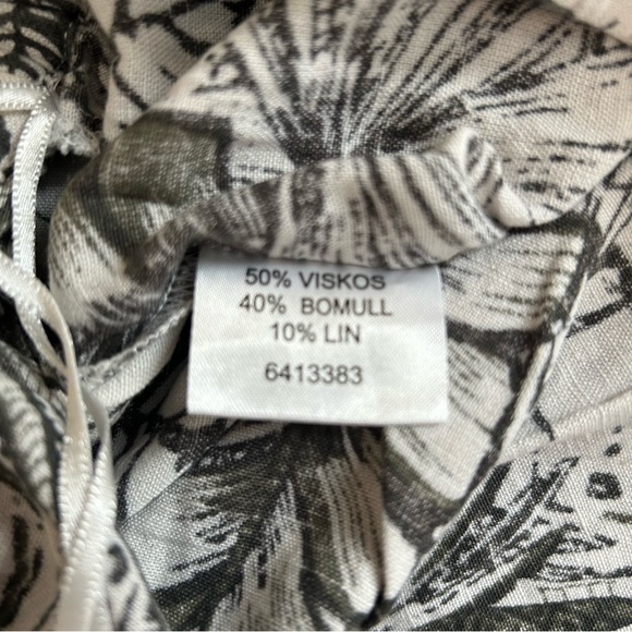 Isolde Black White Tropical Leaf Midi Skirt Elastic Waist Size M - Picture 5 of 5